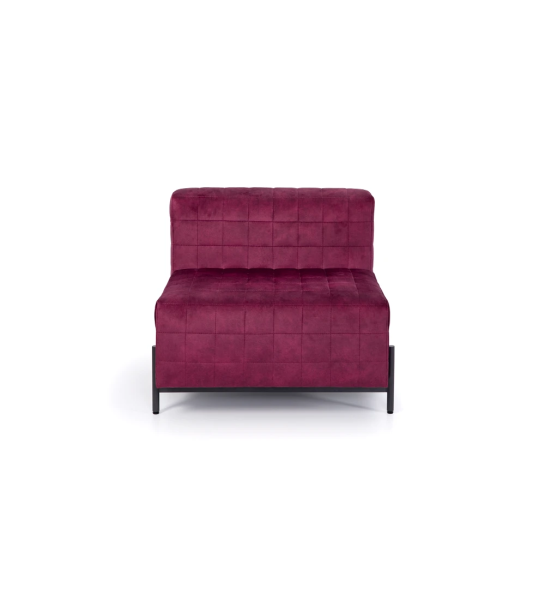 Maple Cannes estofado a tecido violeta, pés metálicos lacados a negro, 85 cm.