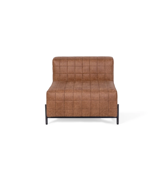Maple Cannes estofado a tecido camel, pés metálicos lacados a negro, 85 cm.