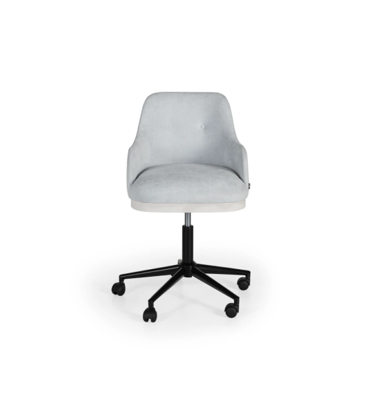 Swivel, upholstered in fabric