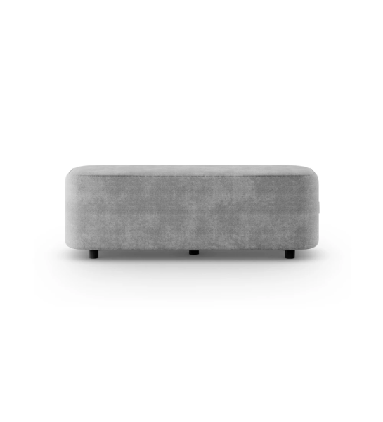 Banquette rembourré en tissu, pieds en noir.