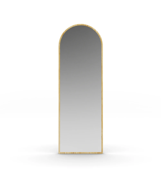 Tall mirror with natural oak frame