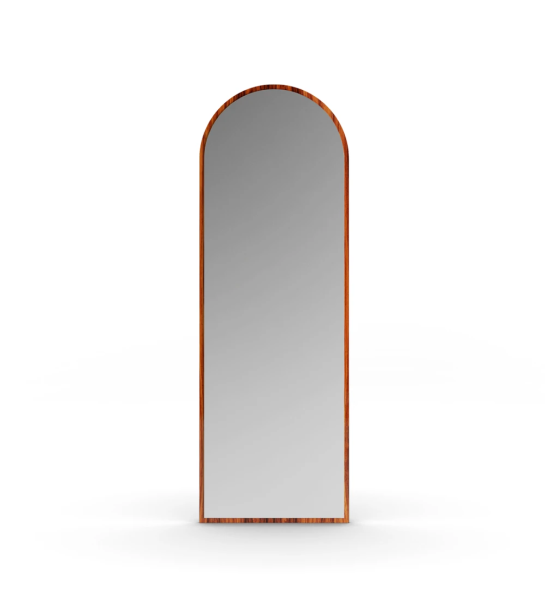 Tall mirror with high gloss palisander frame