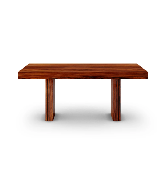 Cannes rectangular dining table 180 x 100 cm, in high gloss palissander, slatted feet.