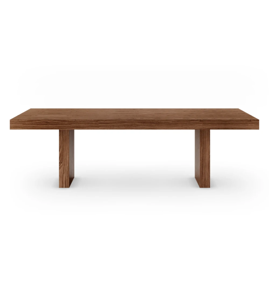 Mesa de comedor Cannes rectangular 250 x 110 cm, en nogal.