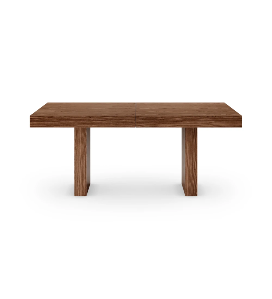 Mesa de jantar extensível retangular em nogueira.