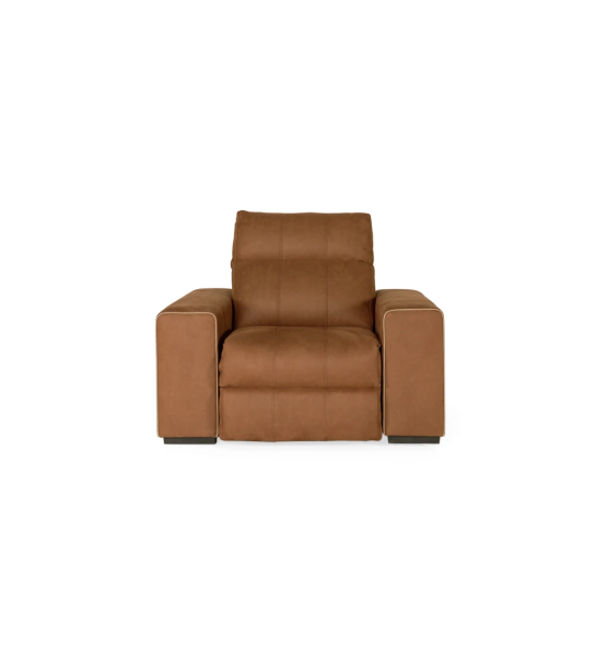 Maple Nice estofado a tecido camel, sistema relax, 125 cm.