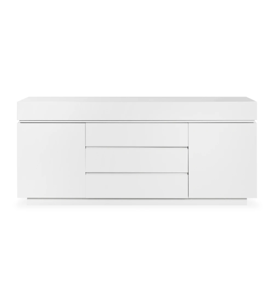 Sideboard lacquered in pearl, with a cutlery drawer.