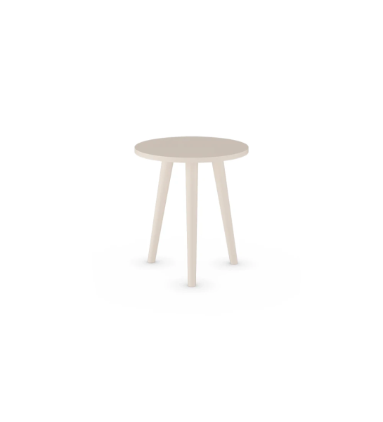 Mesa auxiliar Oslo redonda, lacado perla, Ø 45 cm.