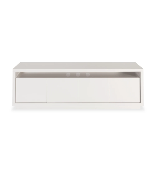 Londres TV stand 4 doors, pearl lacquered, 195 x 61,5 cm.
