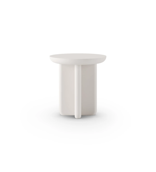 Mónaco round side table in pearl lacquer, Ø 45 cm.
