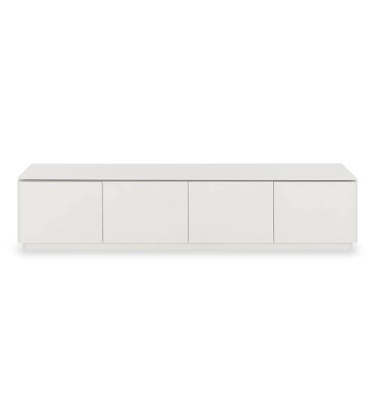 Mueble TV Geneve 4 puertas, lacado perla, 220 x 49 cm.