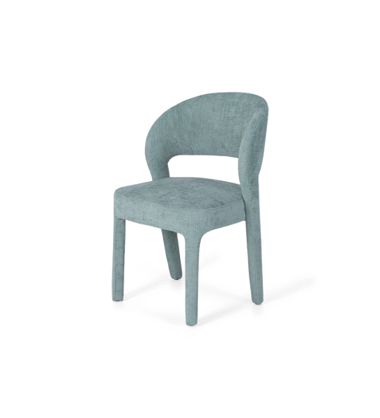 Chair upholstered in fabric.