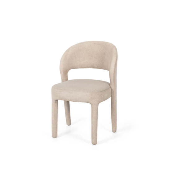 Silla tapizada en tejido.