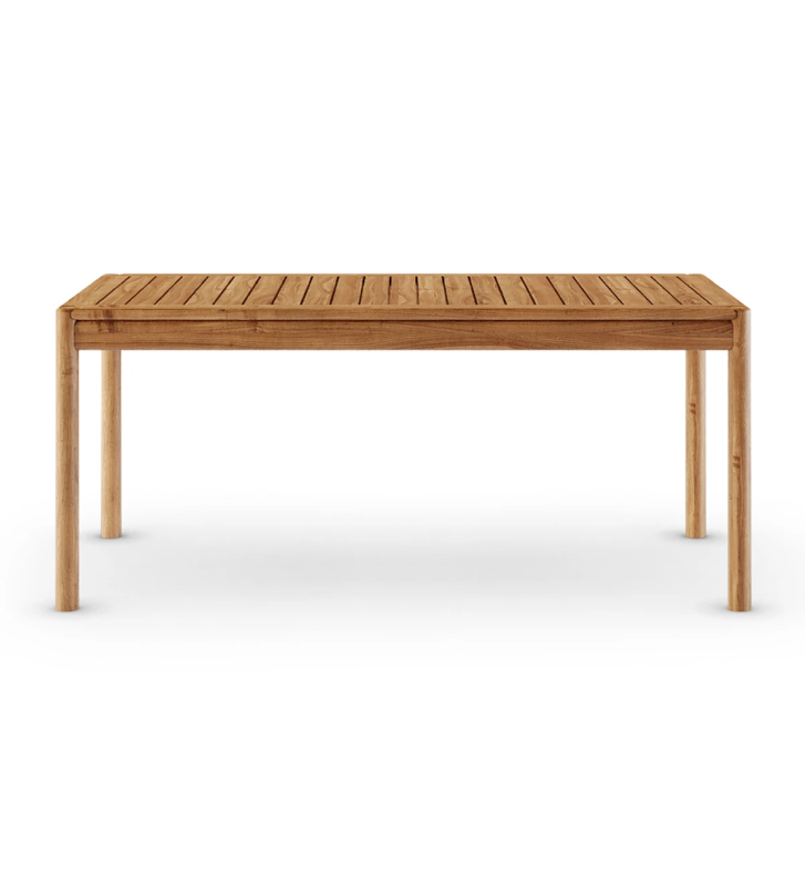 Mesa de jantar retangular em madeira natural