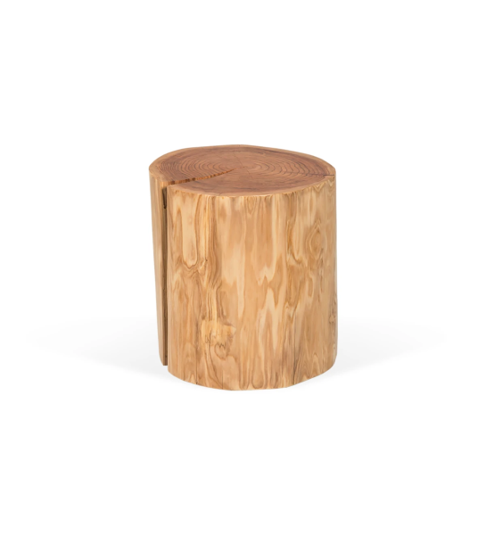 Mesa de centro tronco alta em madeira natural de criptoméria, Ø 45 a 55 cm.