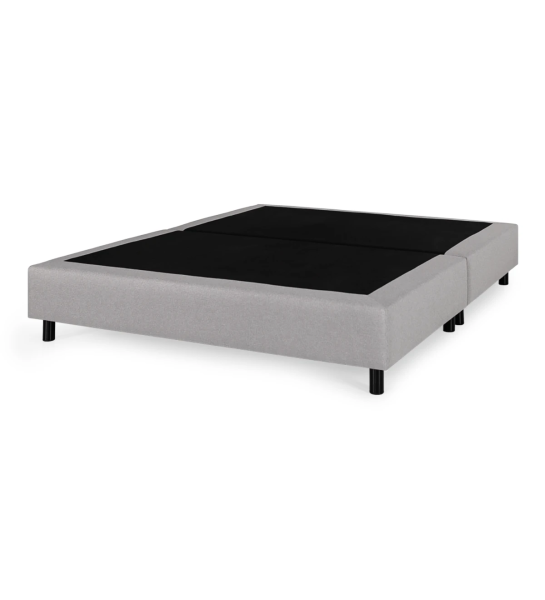 Sommier simple doble, dividido horizontalmente, tapizado en tejido.