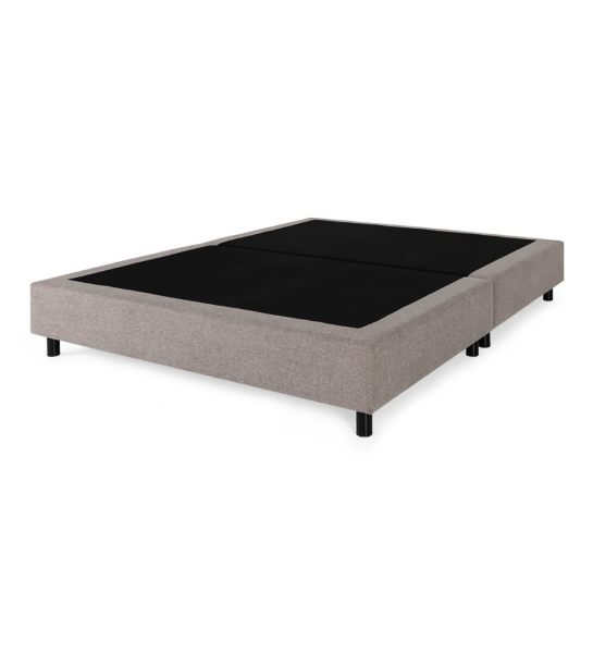 Sommier simple doble, dividido horizontalmente, tapizado en tejido.