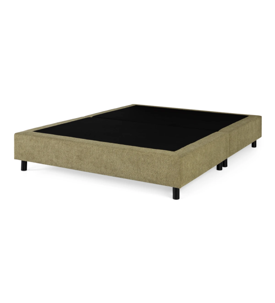 Sommier simple doble, dividido horizontalmente, tapizado en tela.