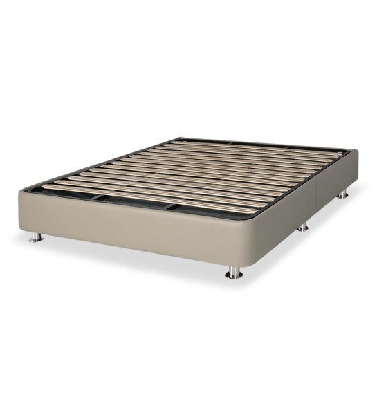 Sommier doble tapizado en ecopiel, con cama elevable para almacenaje.