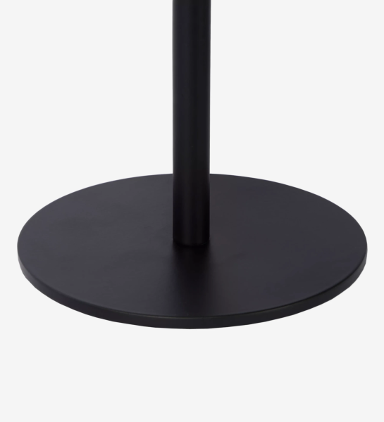 Table lamp in black steel and smoky glass diffusers.