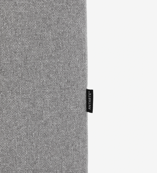 Sofá esquinero Paris 2+1 plazas tapizado en tela gris, 292 x 214 cm.