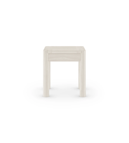 Mesa de apoyo cuadrada lacada perla.