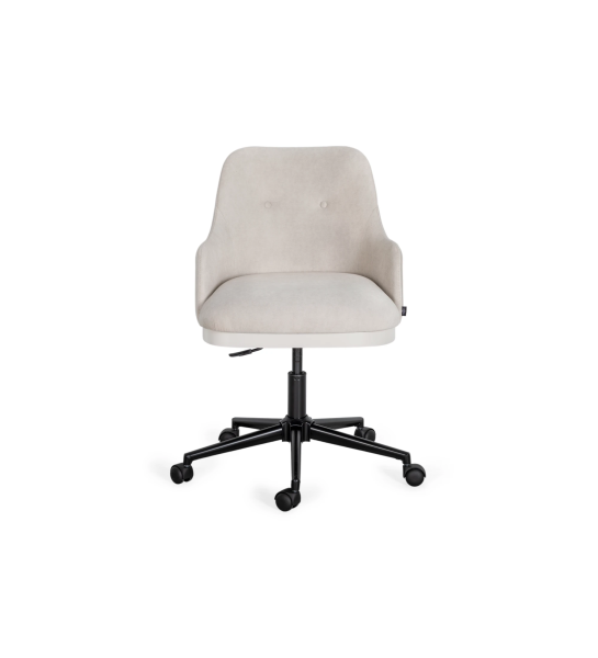 Swivel, upholstered in fabric