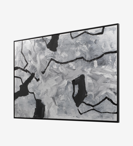 Peinture abstraite, cadre en bois, 90 x 120 cm.