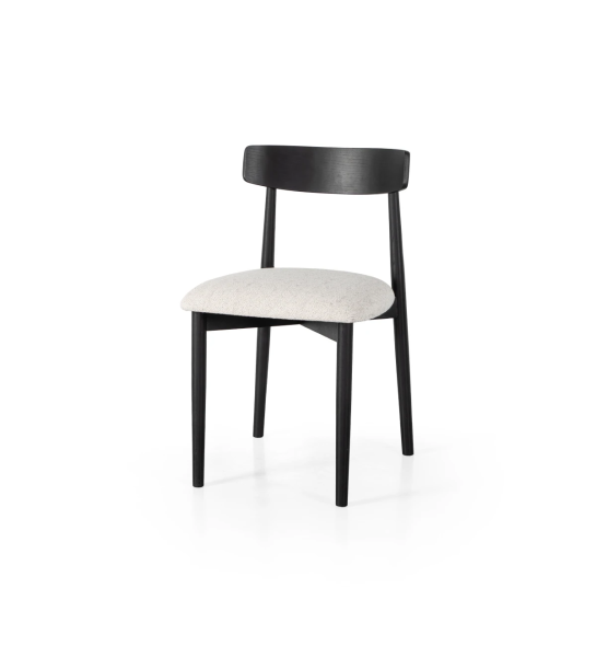 Wenge wood chair with fabric upholstered seat