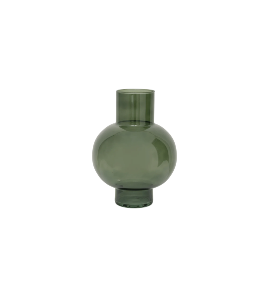 Jarra de cor verde eucalipto e com estrutura de vidro reciclado.