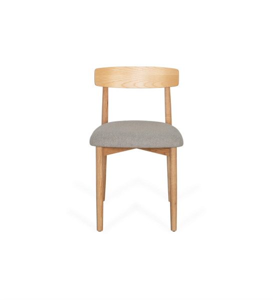 Wenge wood chair with fabric upholstered seat