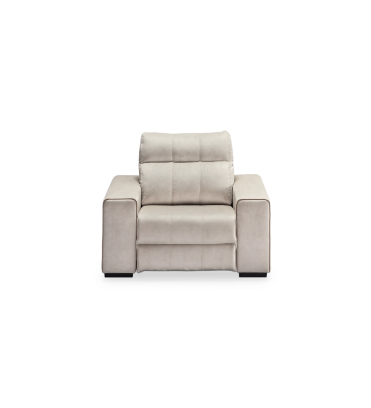 Nice Maple upholstered in beige fabric, relax system, 125 cm.