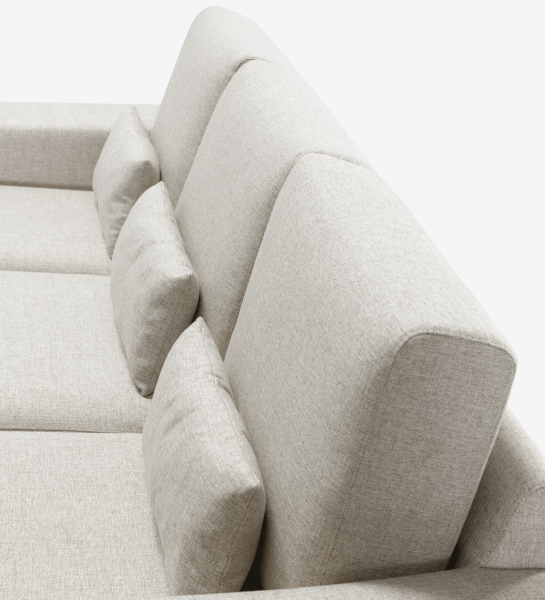 Geneve 2-seater sofa and left chaise longue, upholstered in beige fabric, 241 cm.