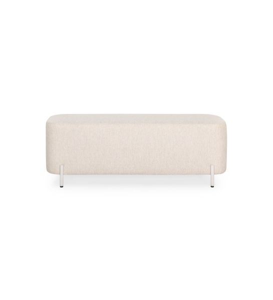 Banquette rembourré en tissu, pieds en perle.