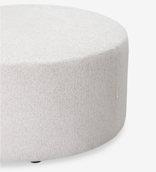 Pouf Paris rond, recouvert en tissu perle, Ø 73 cm.