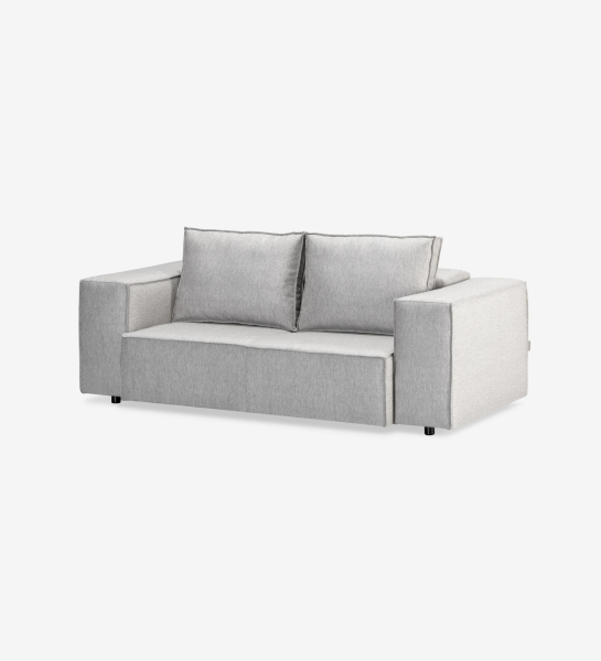 Rio 2-seater sofa upholstered in light grey fabric, 213 cm.