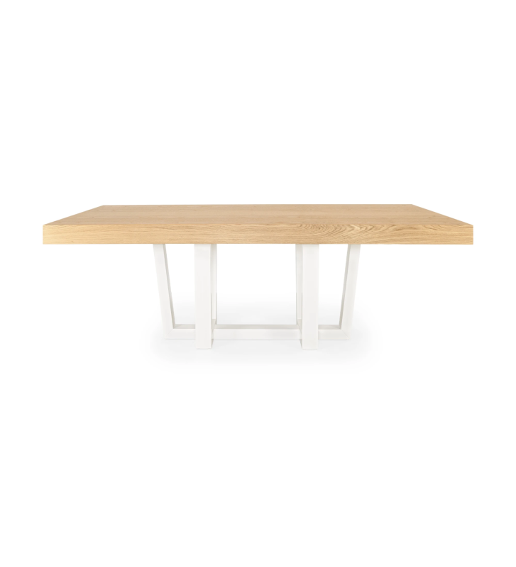 Londres rectangular dining table 220 x 110 cm, top and feet lacquered in white.