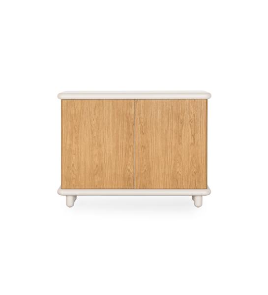 Shoes Cabinet with 2 doorsin natural oak, pearl structure.