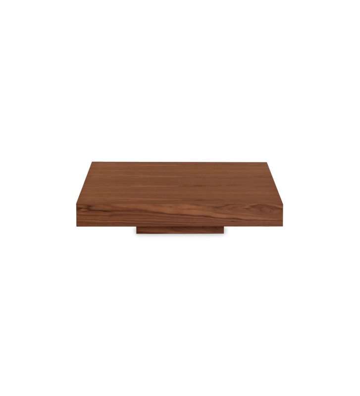 Mesa de centro Nice cuadrada en nuez natural, 90 x 90 cm.