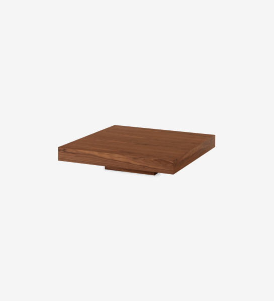 Mesa de centro Nice cuadrada en nuez natural, 90 x 90 cm.