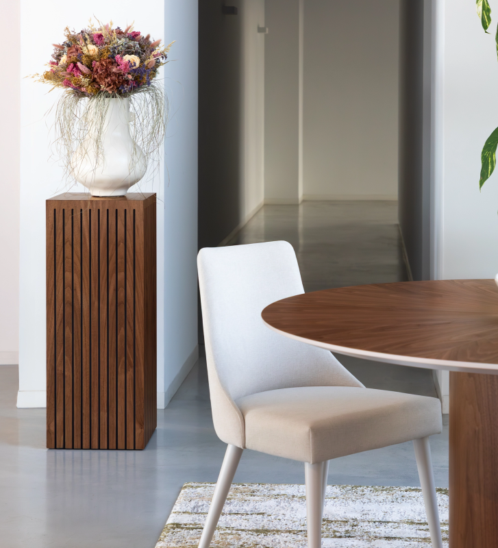 Natural walnut pedestal with friezes