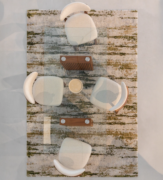 Cannes rectangular dining table 200 x 98 cm, glass top, natural walnut slatted feet.