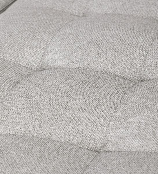 Sofá Madrid 2 plazas y chaise longue derecha, tapizado en tela gris, 287 cm.