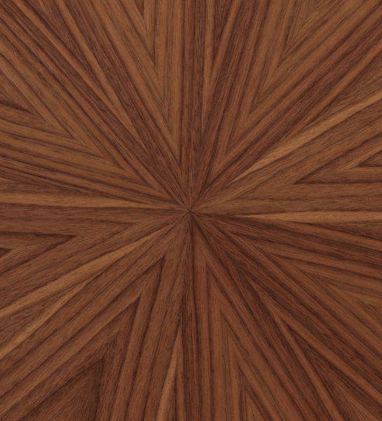 Mesa auxiliar Paris redonda , tapa en nogal natural, pie lacado negro, Ø 48 cm. 