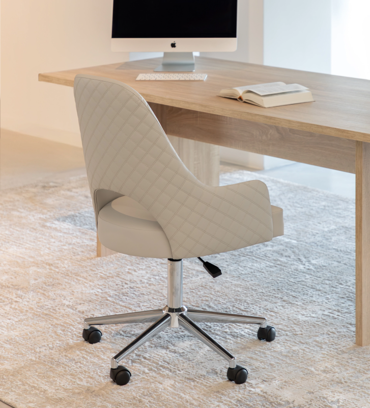  Swivel, fabric in beige upholstered