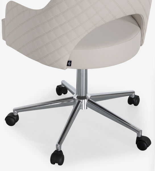 Giratoria tapizada en tejido beige