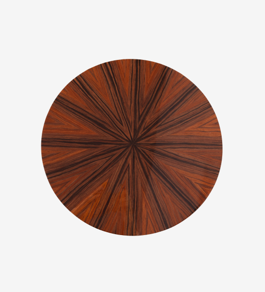 Mesa Auxiliar Mónaco con tablero redondo de madera y veteado radial