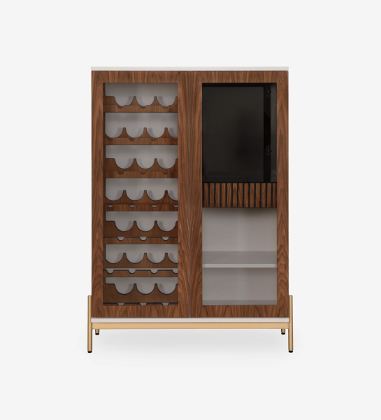 Cannes Wine Cellar wooden wine cabinet with bottle racks and glass door