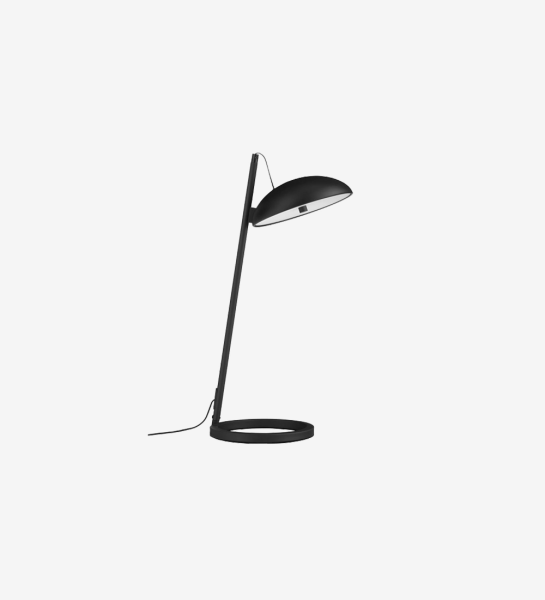 Lampe de table MONACO noire au design moderne, abat-jour incliné