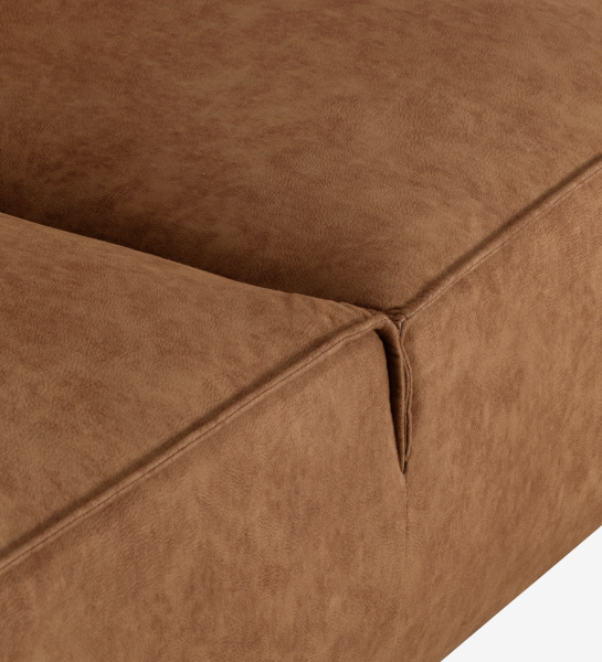 Sofá Tokyo primer plano de esquina y costura en tejido marrón